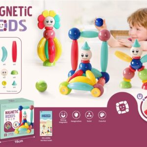 Magnetic Rods Toy - Magnetic Stick Building Magnetic Blocks for kids DIY Magnetic Sticks Blocks Montessori Toys - 42 PCs Box