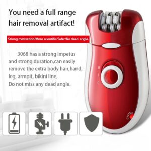 Rechargeable 3-in-1 Epilator Hair Removal Device for Women – Electric Shaver & Trimmer Set with Multiple Heads